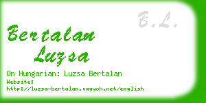 bertalan luzsa business card